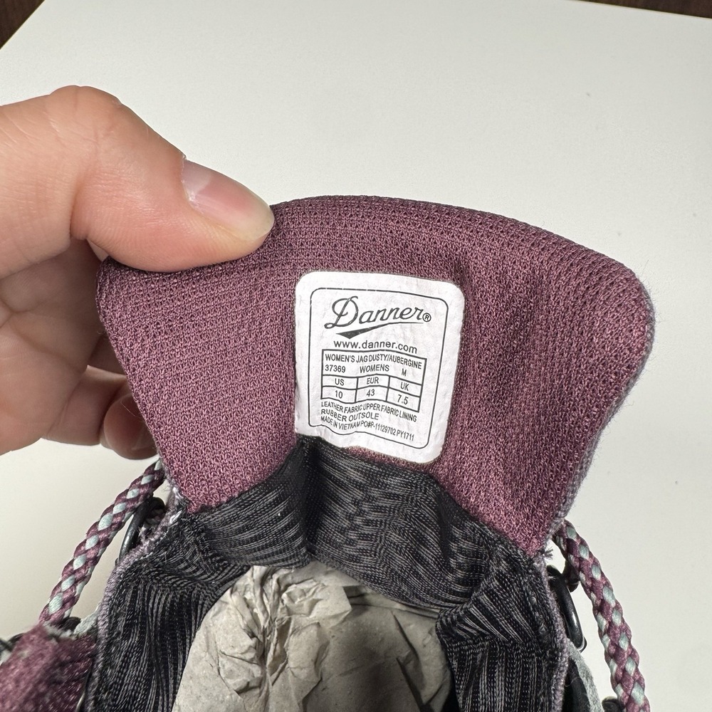 Danner Dry Waterproof 37369 Jag Hiking Boots - Dusty Gray / Aubergine - 10- NEW - Picture 13 of 16